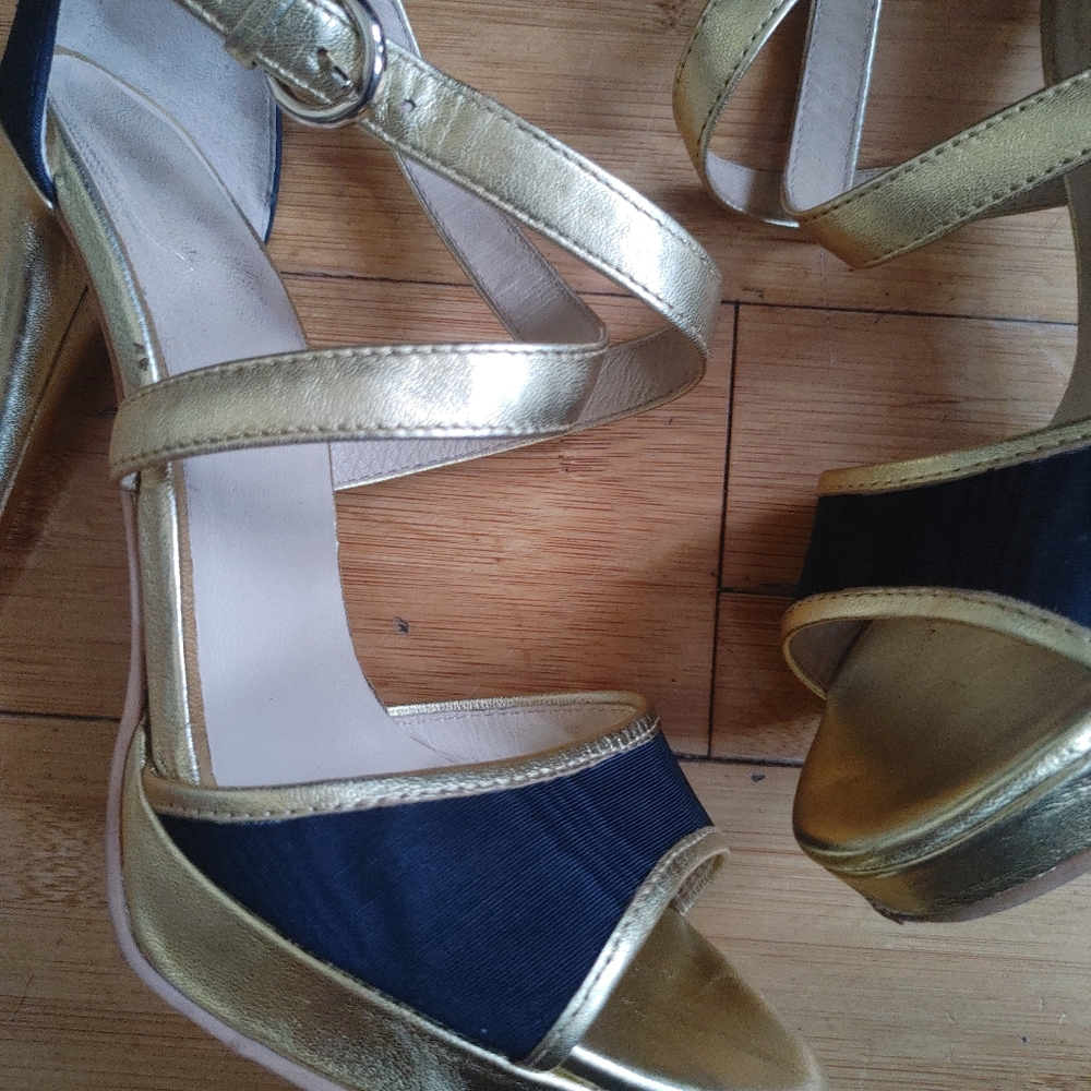 Love Moschino Black And Gold High Heeled Sandals View 2